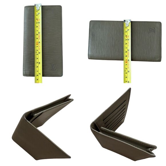 Authentic Louis Vuitton Epi Leather Long Wallet Card Holder Men’s Bifold Gray - Picture 6 of 7